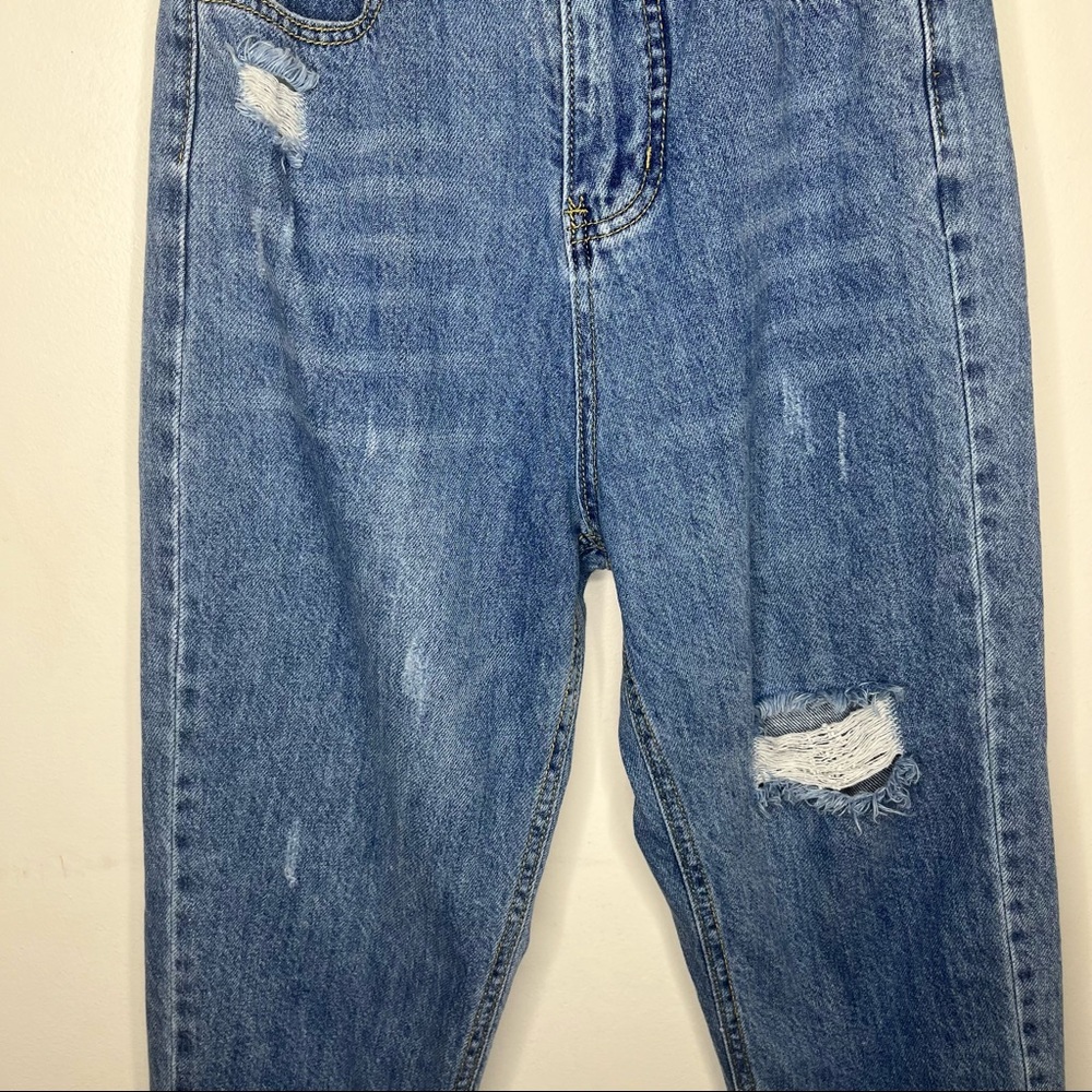 PRINCESS POLLY Balloon Leg Distressed Denim Size 2 Jeans - Picture 9 of 16